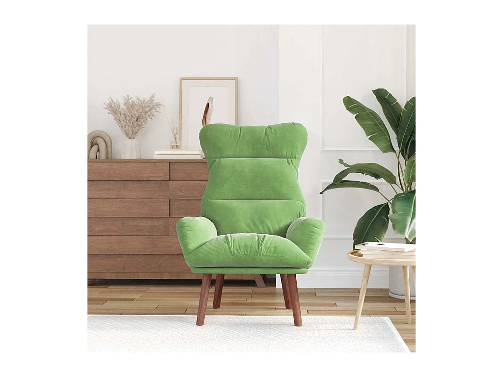 Sillón de relax | Silla Relax | Sillón de salón Verde claro 69x74x93 cm Terciopelo SHL4041