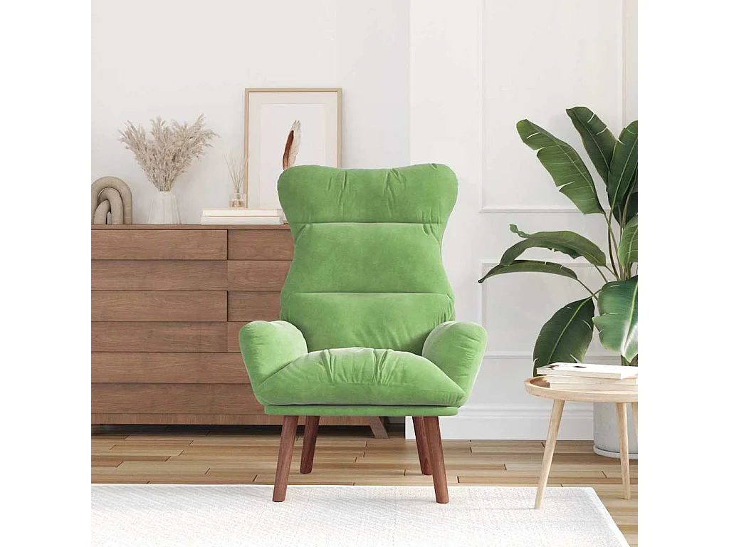 Relaxstoel | Ontspanningsstoel Lichtgroen 69 x 74 x 93 cm Fluweel
