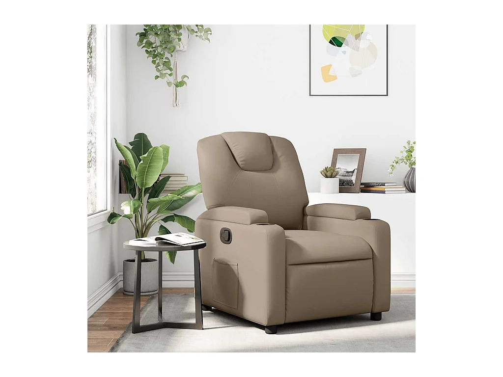 Sillón de relax | Sillón reclinable de cuero sintético color capuchino SHL3460