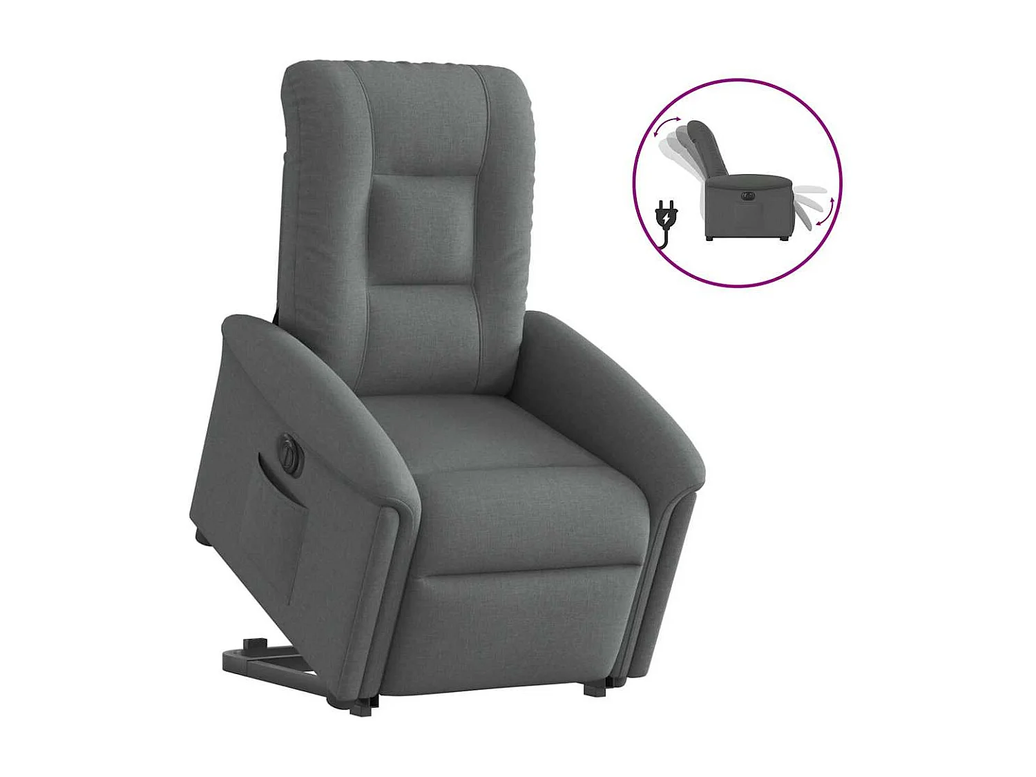 Fauteuil inclinable électrique-Chaise de relax-Fauteuil TV gris foncé tissu SHL3584
