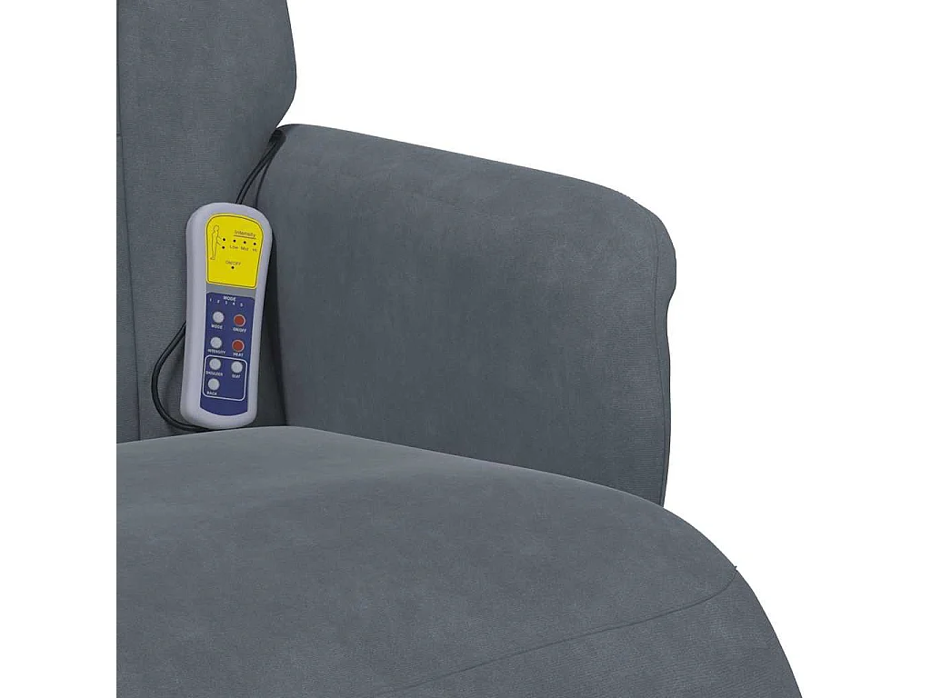 Sillón de relax | Sillón reclinable masaje con reposapiés terciopelo gris oscuro SHL2898