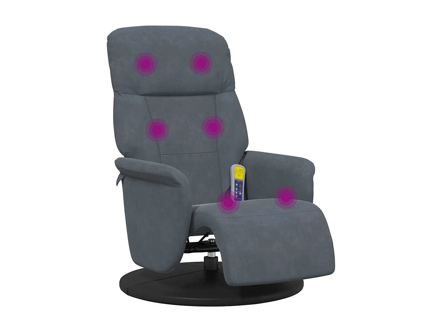 Sillón de relax | Sillón reclinable masaje con reposapiés terciopelo gris oscuro SHL2898