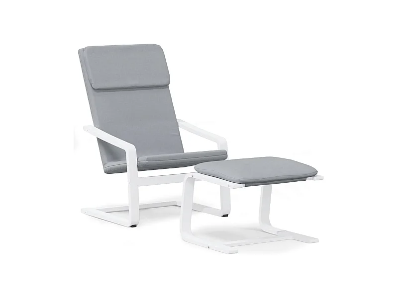 Sillón de relax | Silla de relax con taburete tela gris claro SHL9594