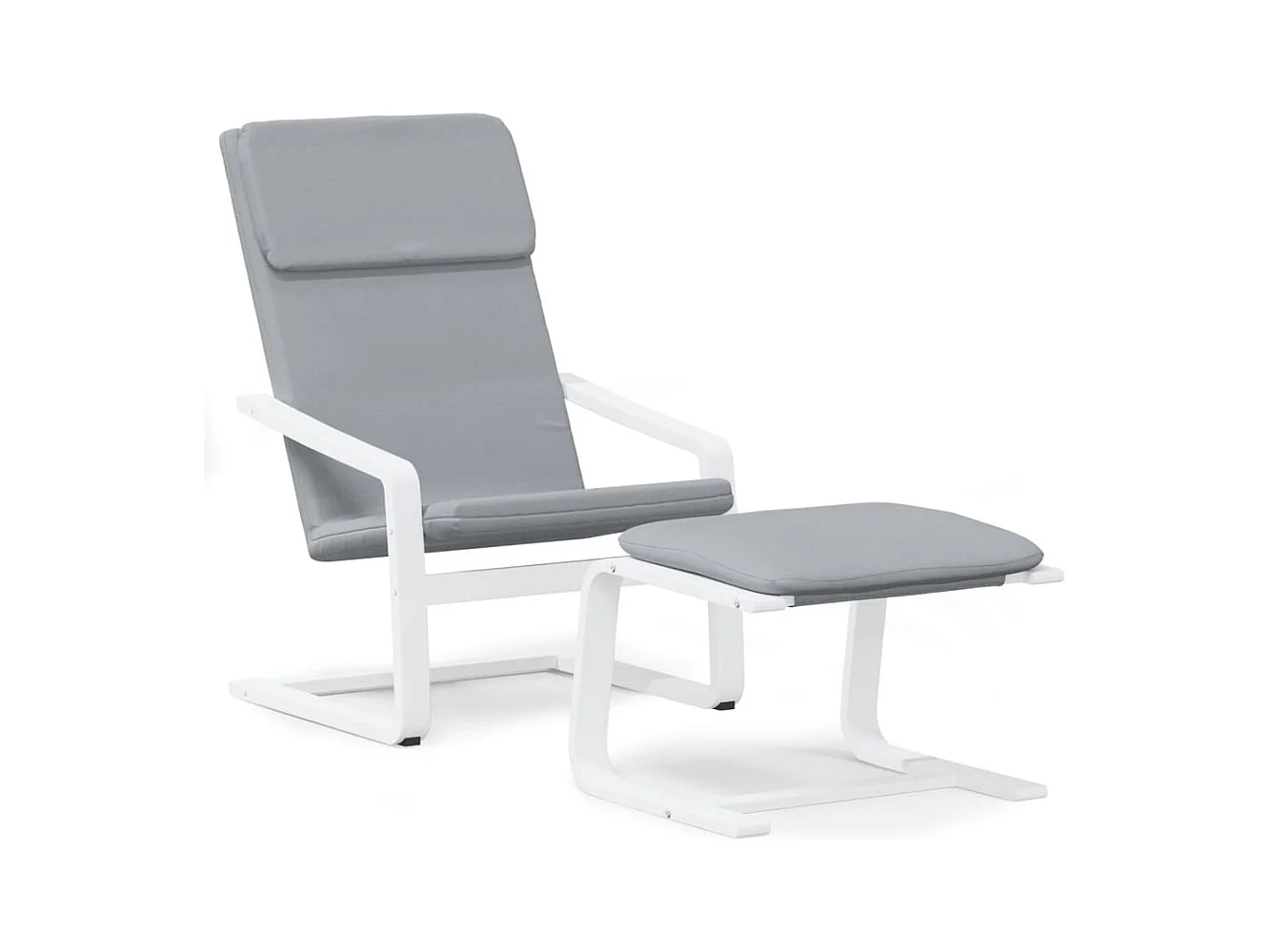 Sillón de relax | Silla de relax con taburete tela gris claro SHL9594