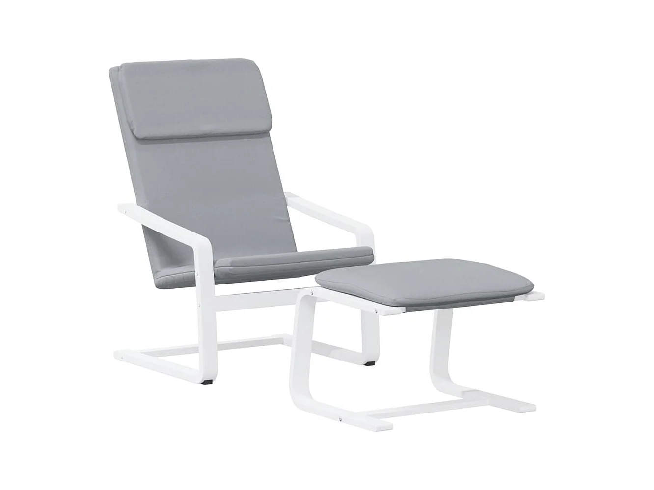 Sillón de relax | Silla de relax con taburete tela gris claro SHL9594