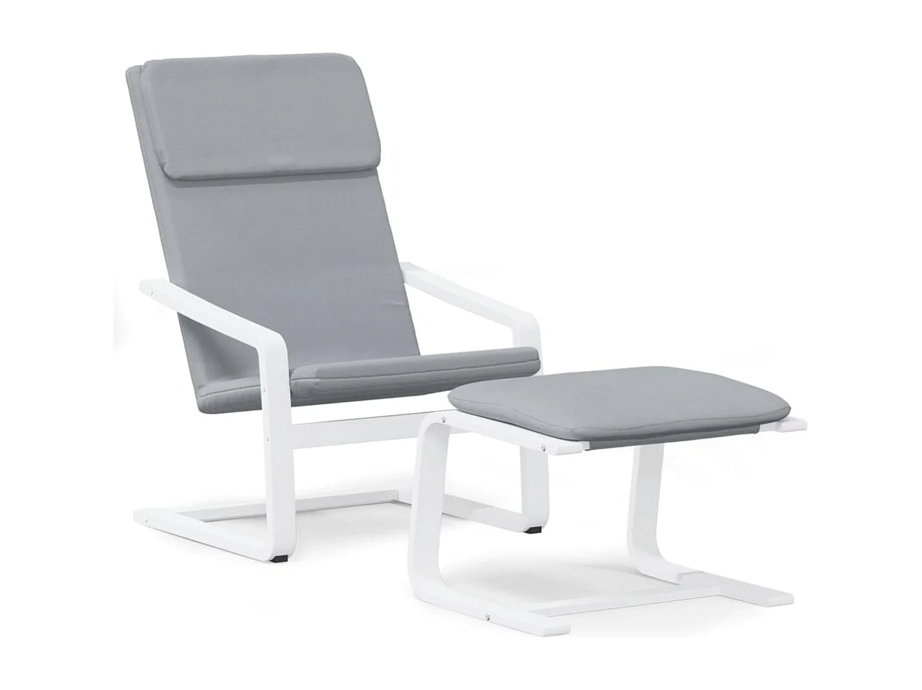 Sillón de relax | Silla de relax con taburete tela gris claro SHL9594