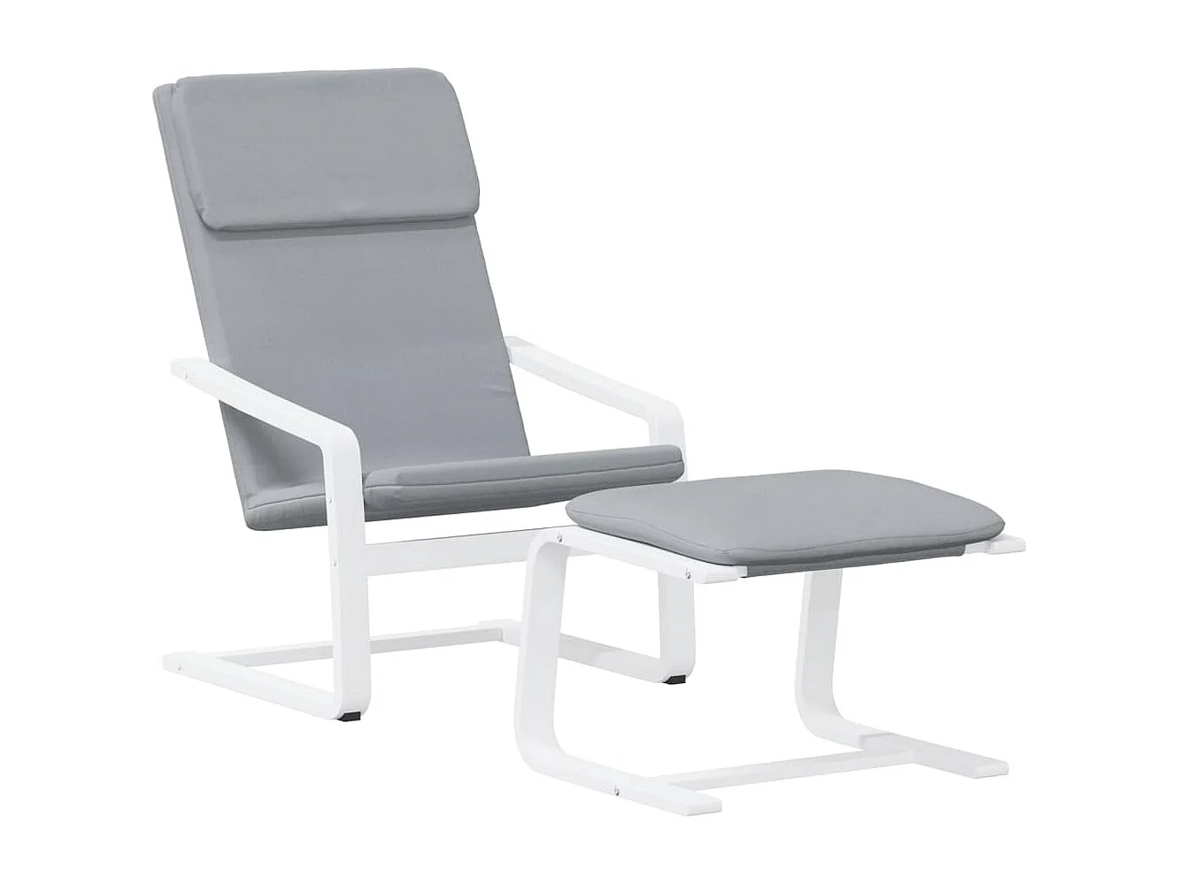 Sillón de relax | Silla de relax con taburete tela gris claro SHL9594