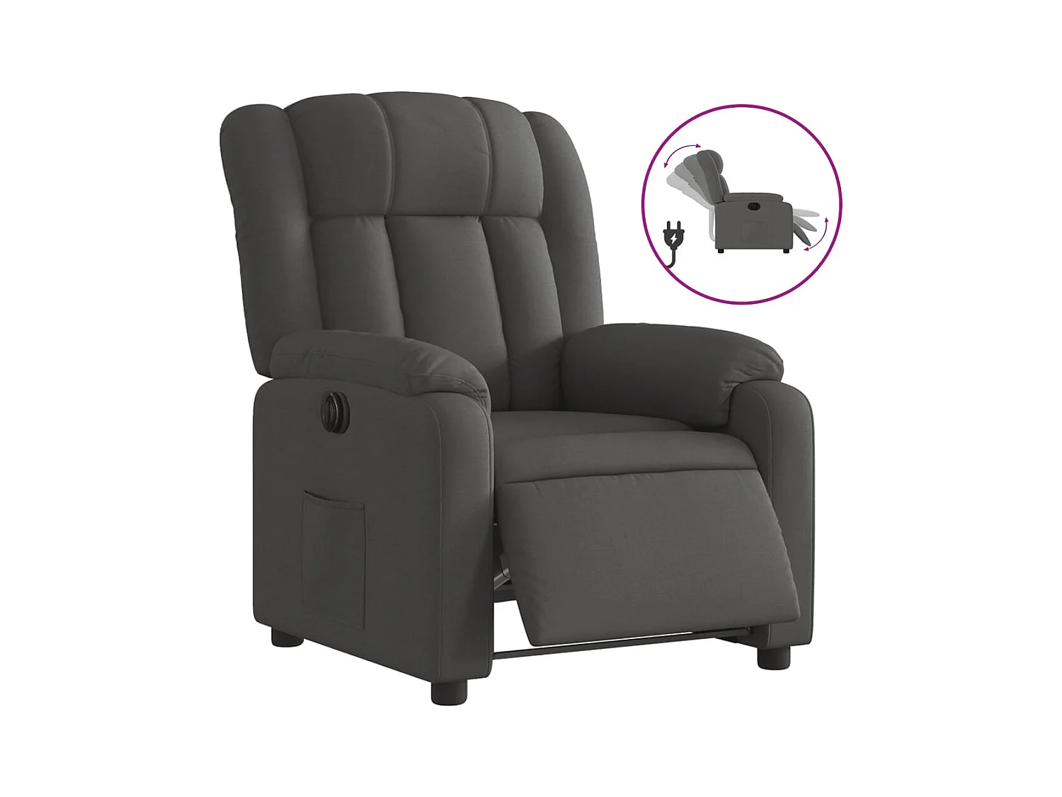 Fauteuil inclinable électrique-Chaise de relax-Fauteuil salon Gris foncé Tissu SHL2553