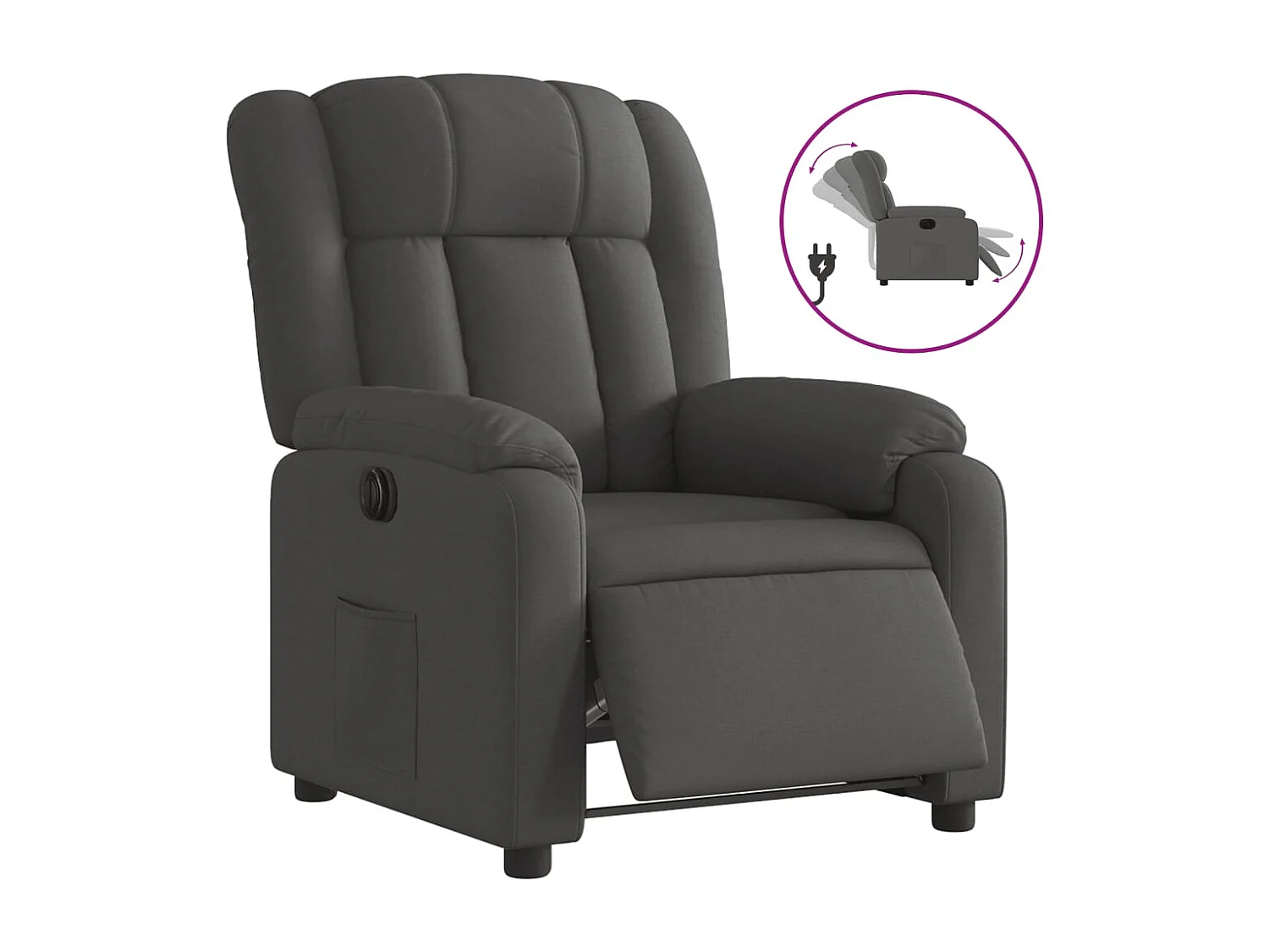 Fauteuil inclinable électrique-Chaise de relax-Fauteuil salon Gris foncé Tissu SHL2553