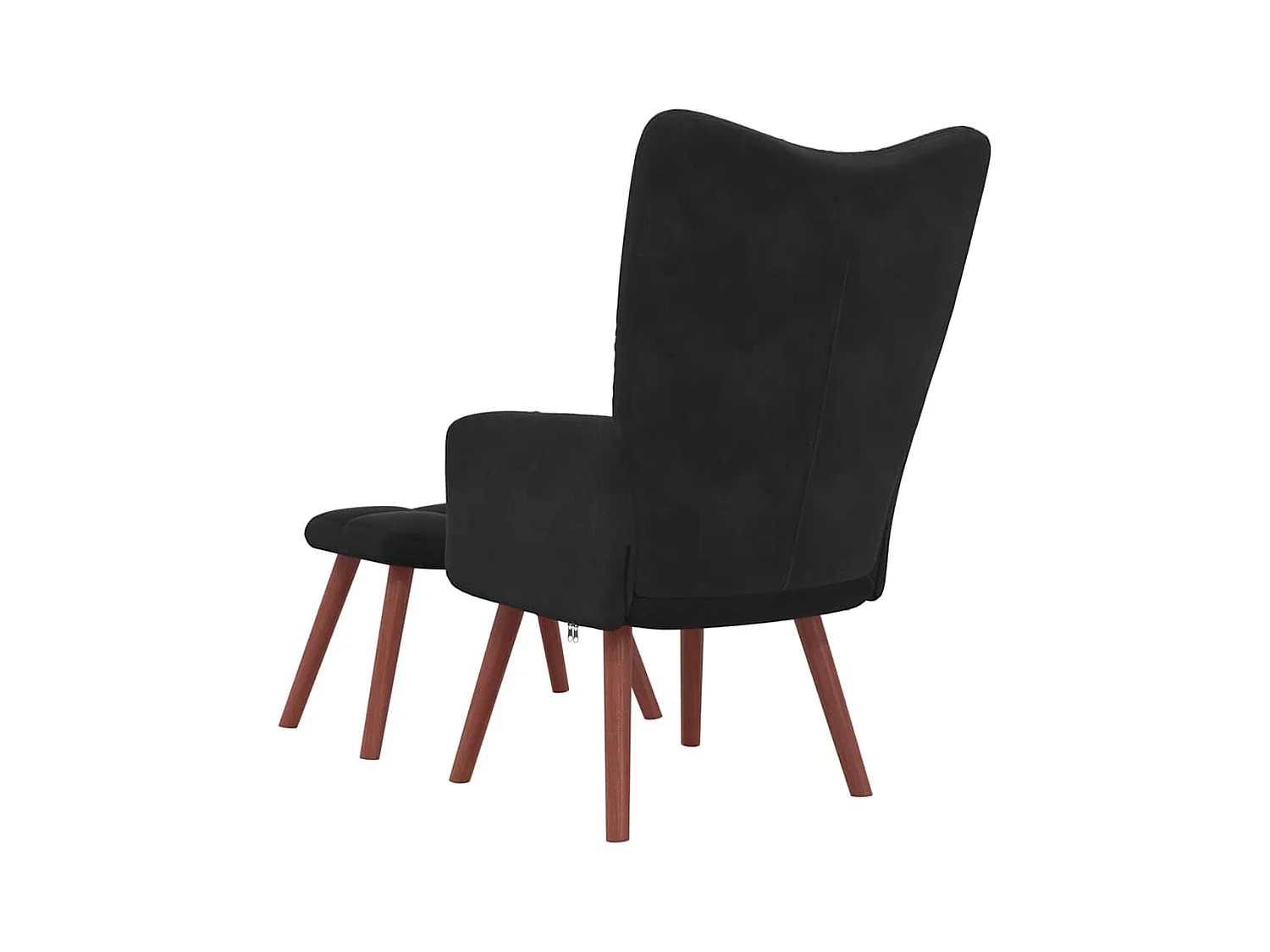 Sillón de relax | Silla de relax con taburete terciopelo negro SHL5765