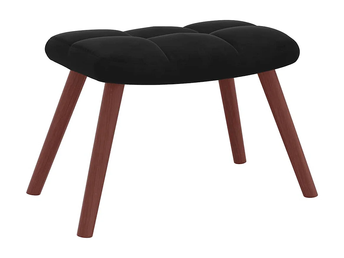 Relaxsessel mit Hocker | Lounge Sessel indoor Schwarz Samt SHL30488