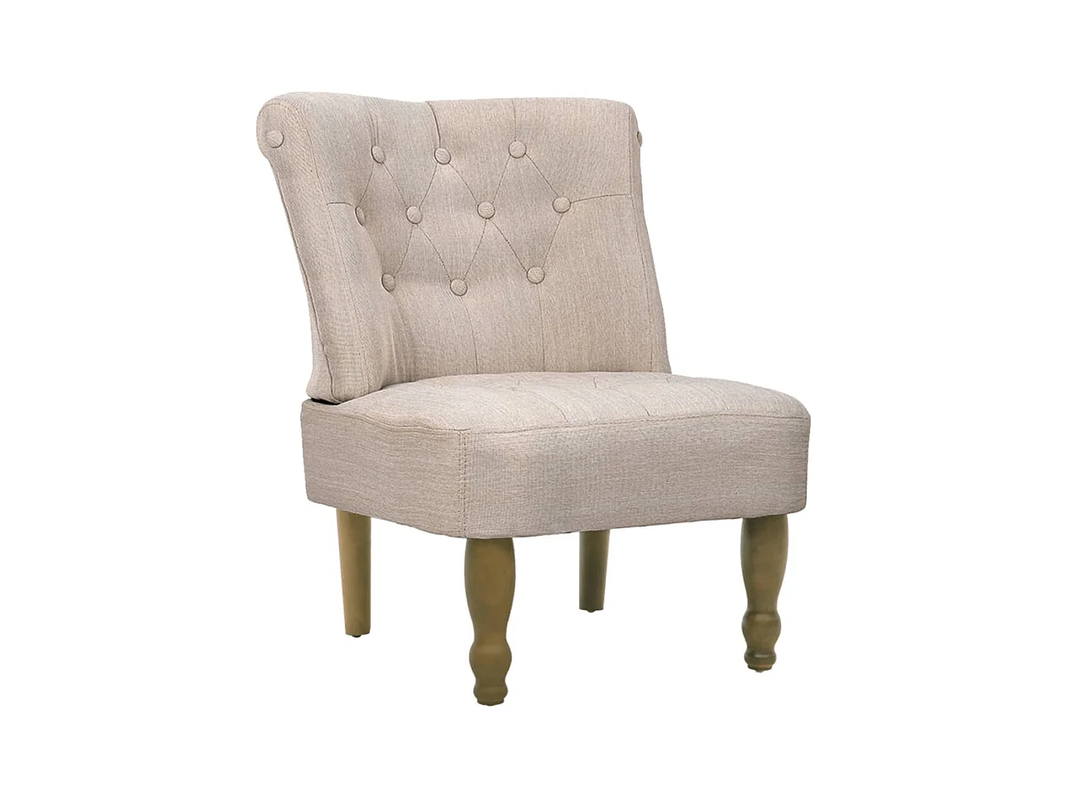 Sillón de estilo francés de tela color crema SHL8716