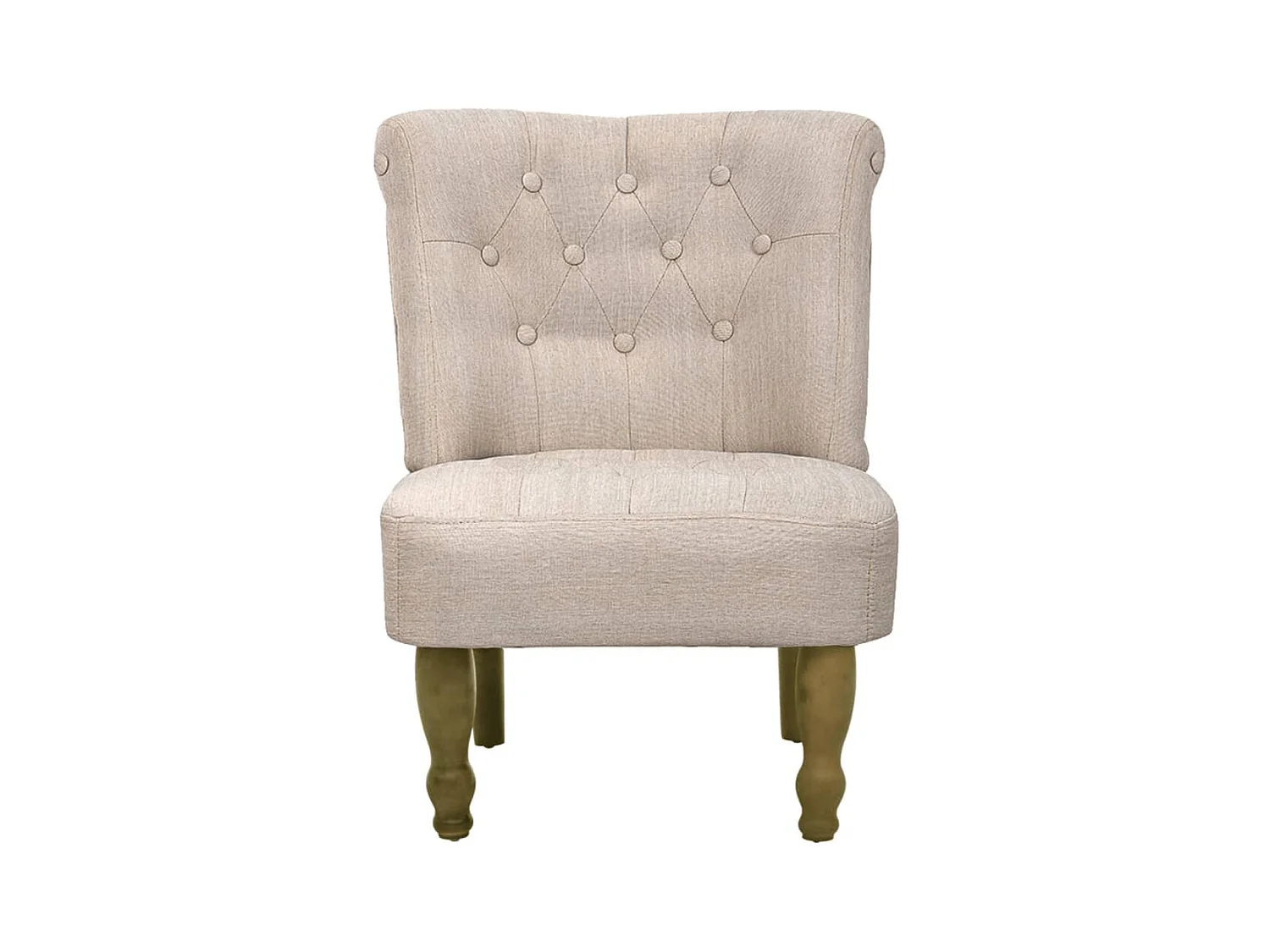 Sillón de estilo francés de tela color crema SHL8716