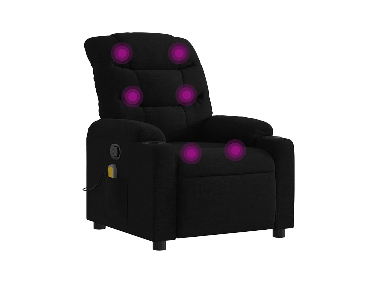 Fauteuil inclinable-Chaise de relax-Fauteuil de Massage Noir Tissu SHL2751