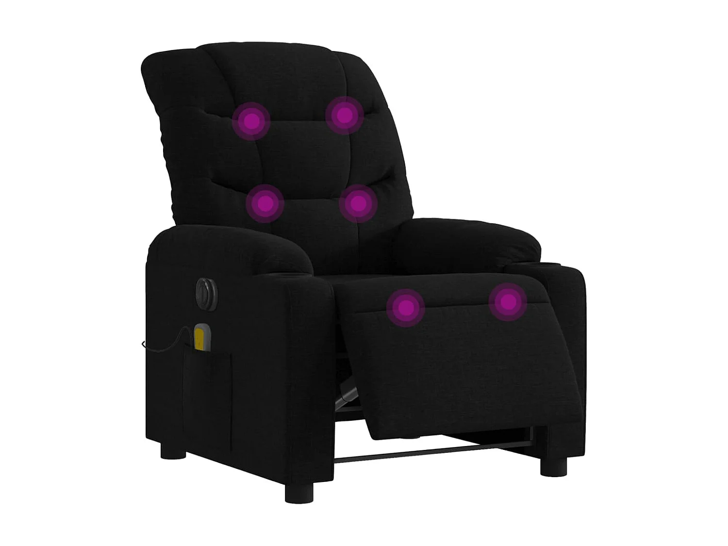 Fauteuil inclinable électrique-Fauteuil de massage de Salon Noir Tissu SHL4954