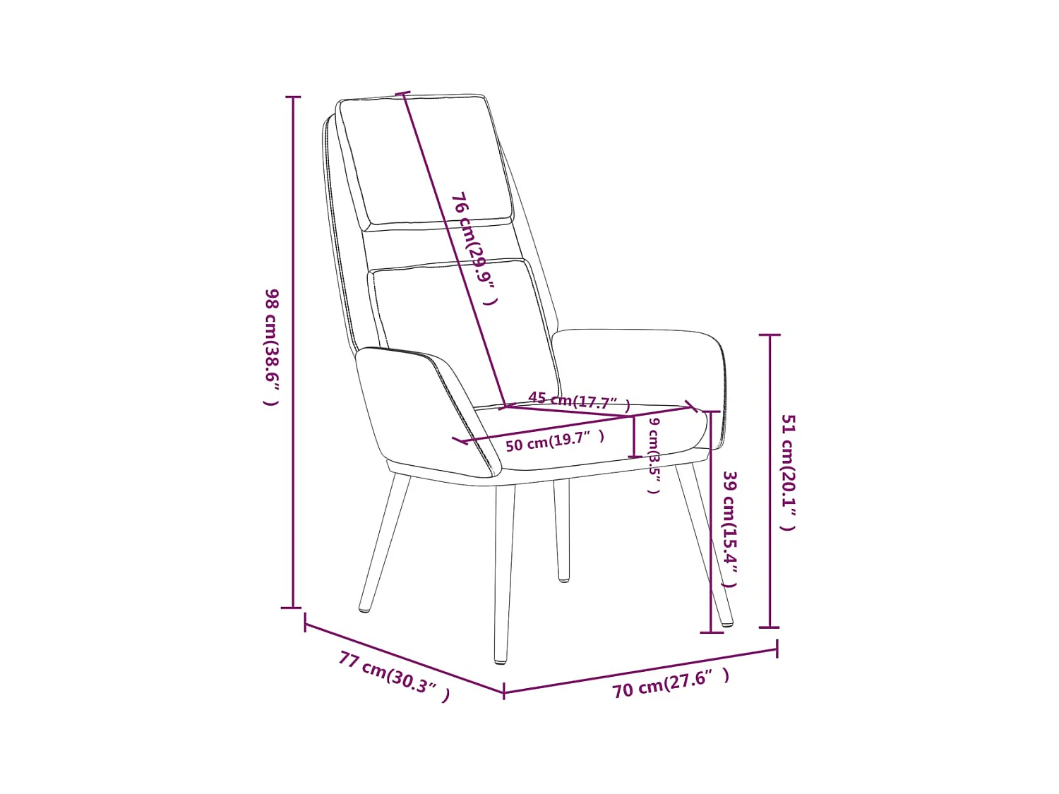 Chaise de relaxation-Fauteuil de Salon Marron Tissu SHL990