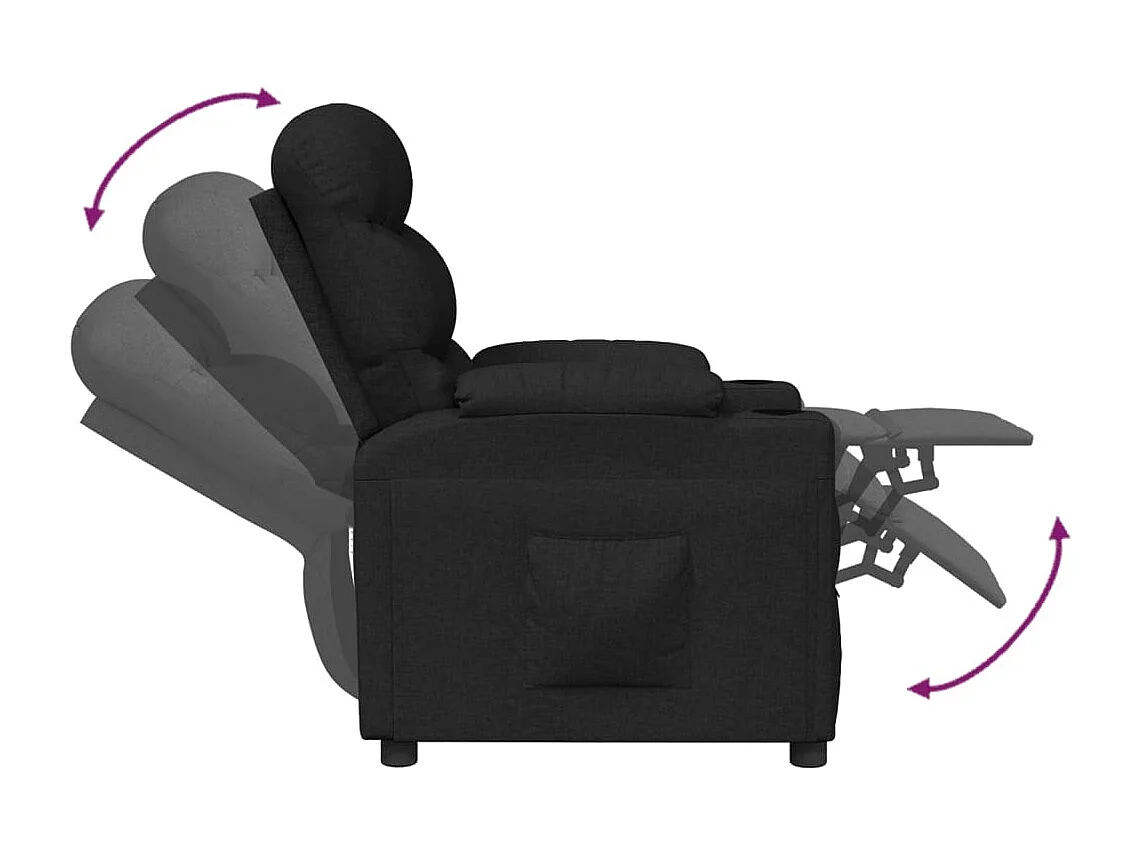 Sillón de relax | Silla | Sillón reclinable de tela negro SHL7106