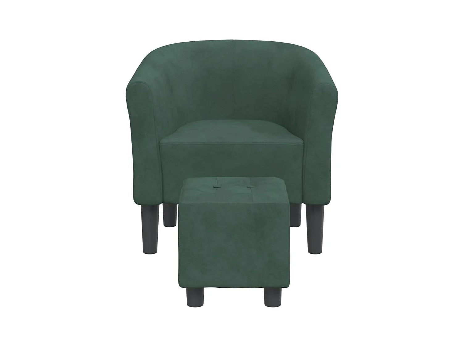 Sillón de salón | Silla de relax con taburete terciopelo verde oscuro SHL5370