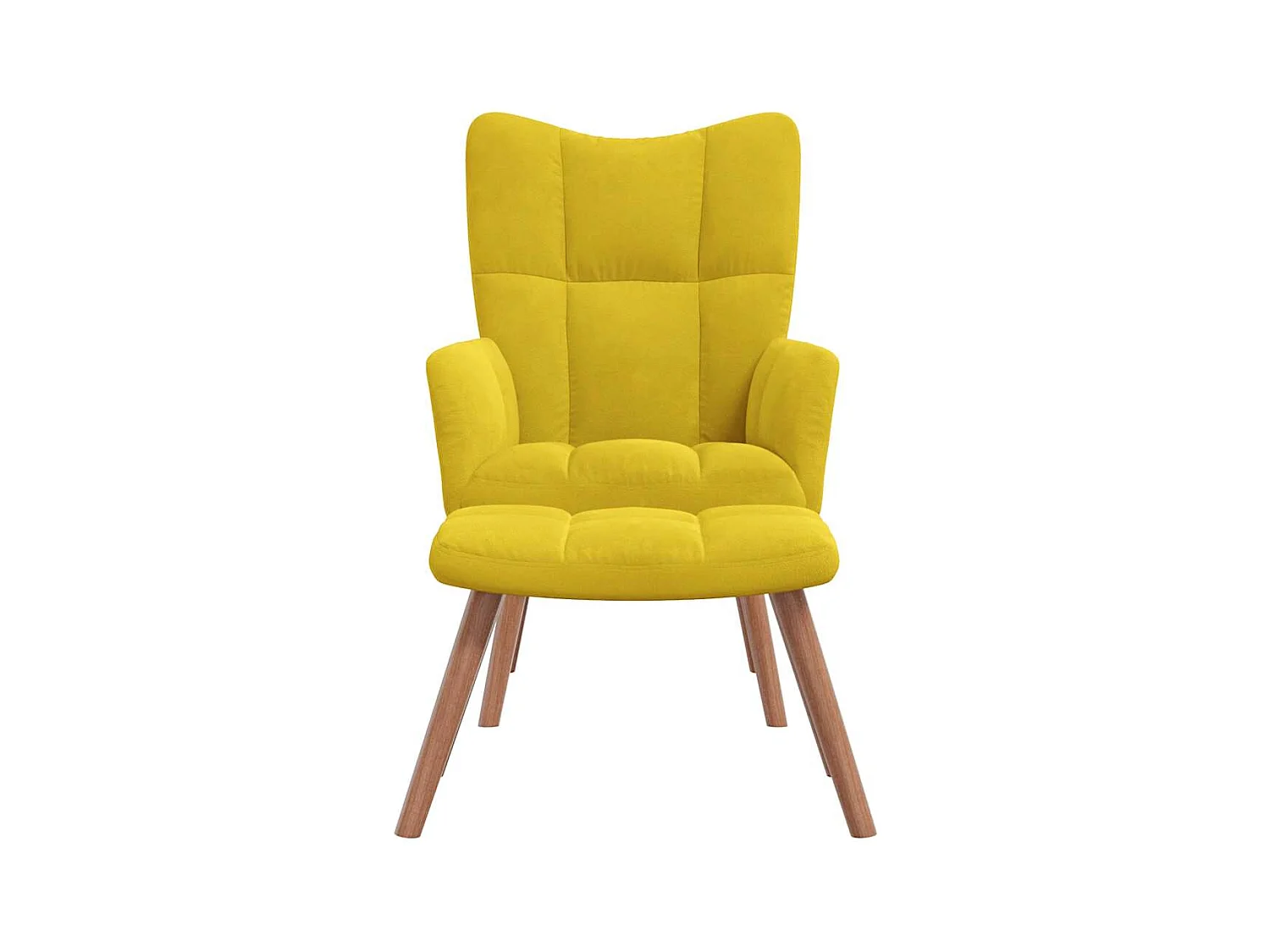Sillón de relax | Silla de relax con taburete terciopelo amarillo mostaza SHL2805