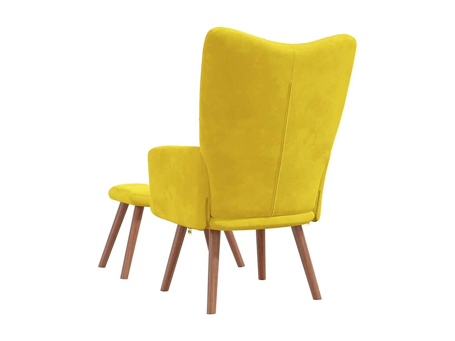 Relaxsessel mit Hocker | Lounge Sessel indoor Senfgelb Samt SHL48118