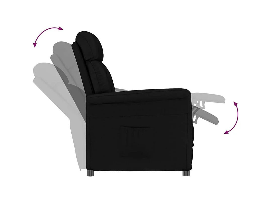 Sillón de relax | Sillón Recliner Negro Negro 70.5x96.5x95 cm Cuero sintético SHL9185