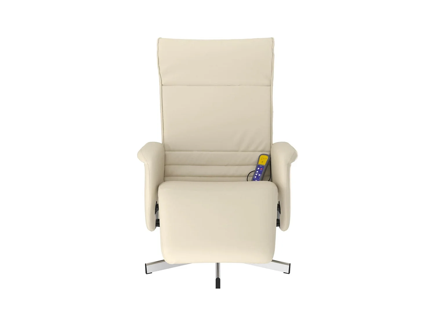 Sillón de relax | Sillón reclinable masaje con reposapiés cuero sintético crema SHL4795