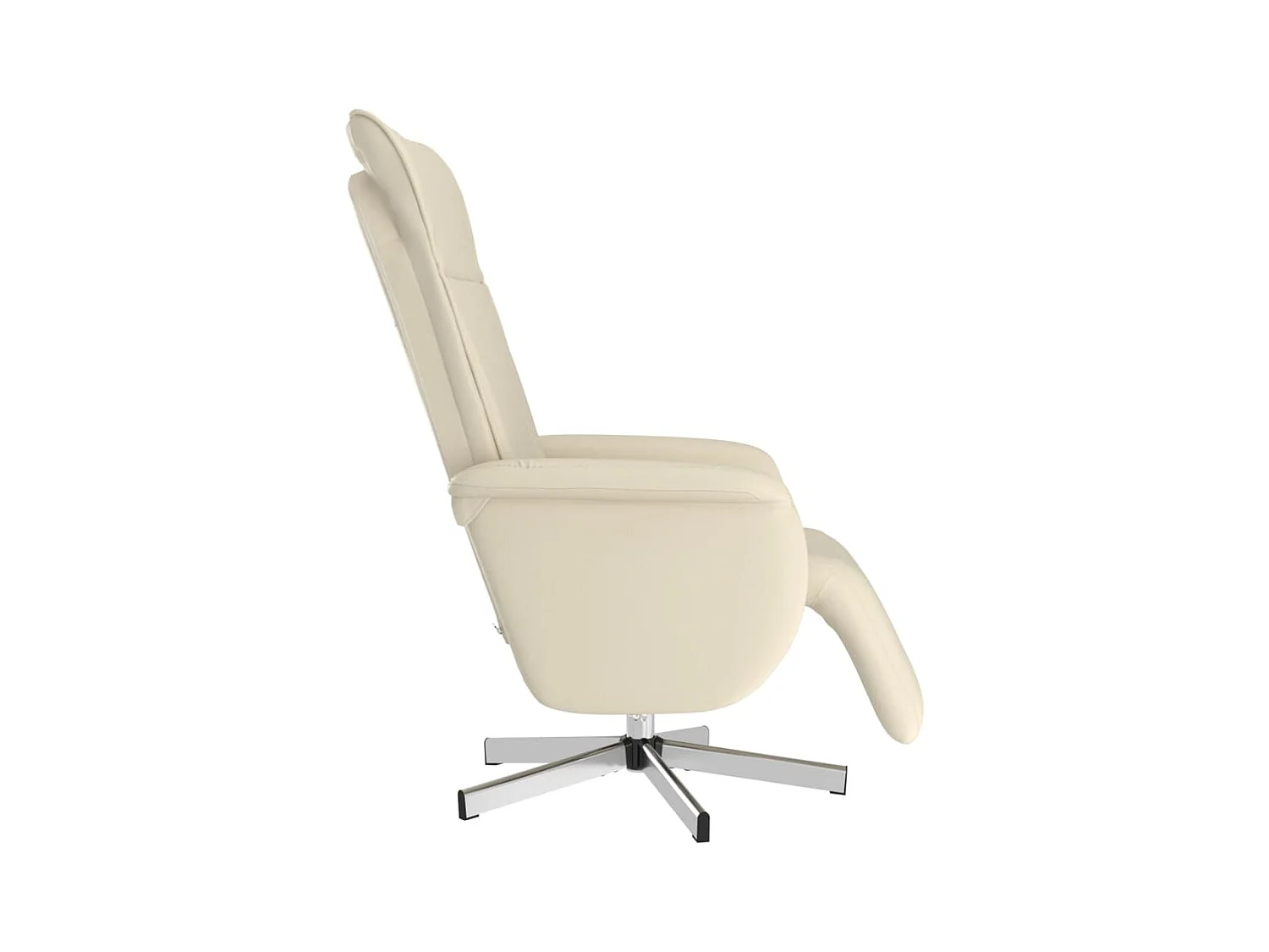 Sillón de relax | Sillón reclinable masaje con reposapiés cuero sintético crema SHL4795