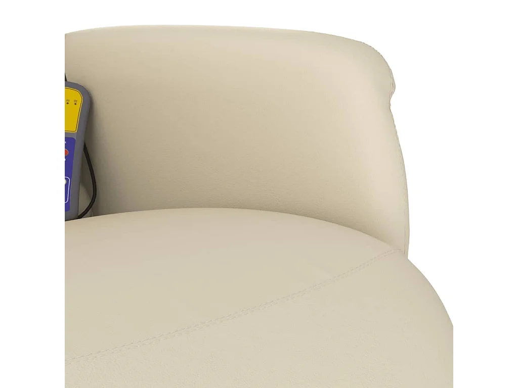 Sillón de relax | Sillón reclinable masaje con reposapiés cuero sintético crema SHL4795