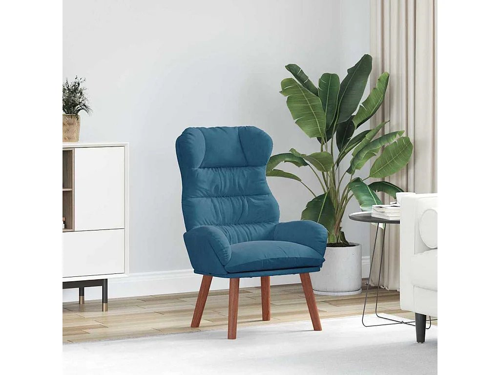 Fauteuil Salon-Chaise de relax Bleu 69x74x93 cm Velours SHL1726