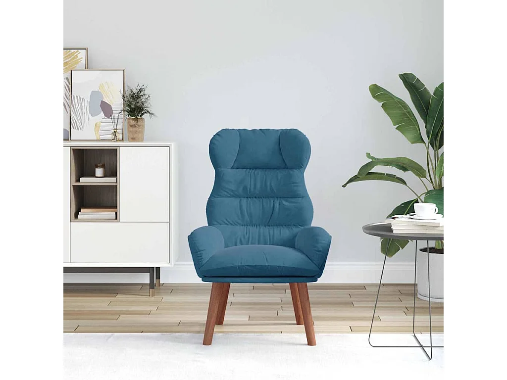 Fauteuil Salon-Chaise de relax Bleu 69x74x93 cm Velours SHL1726