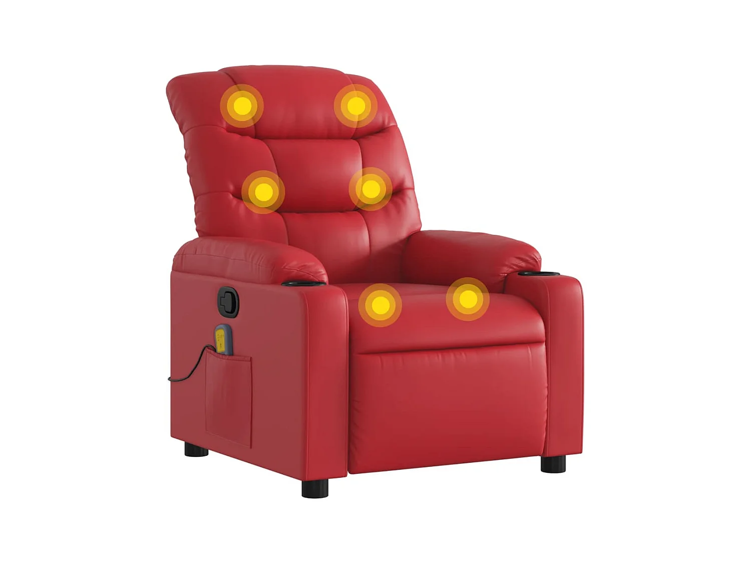 Fauteuil inclinable-Chaise de relax-Fauteuil de Massage rouge similicuir SHL2162