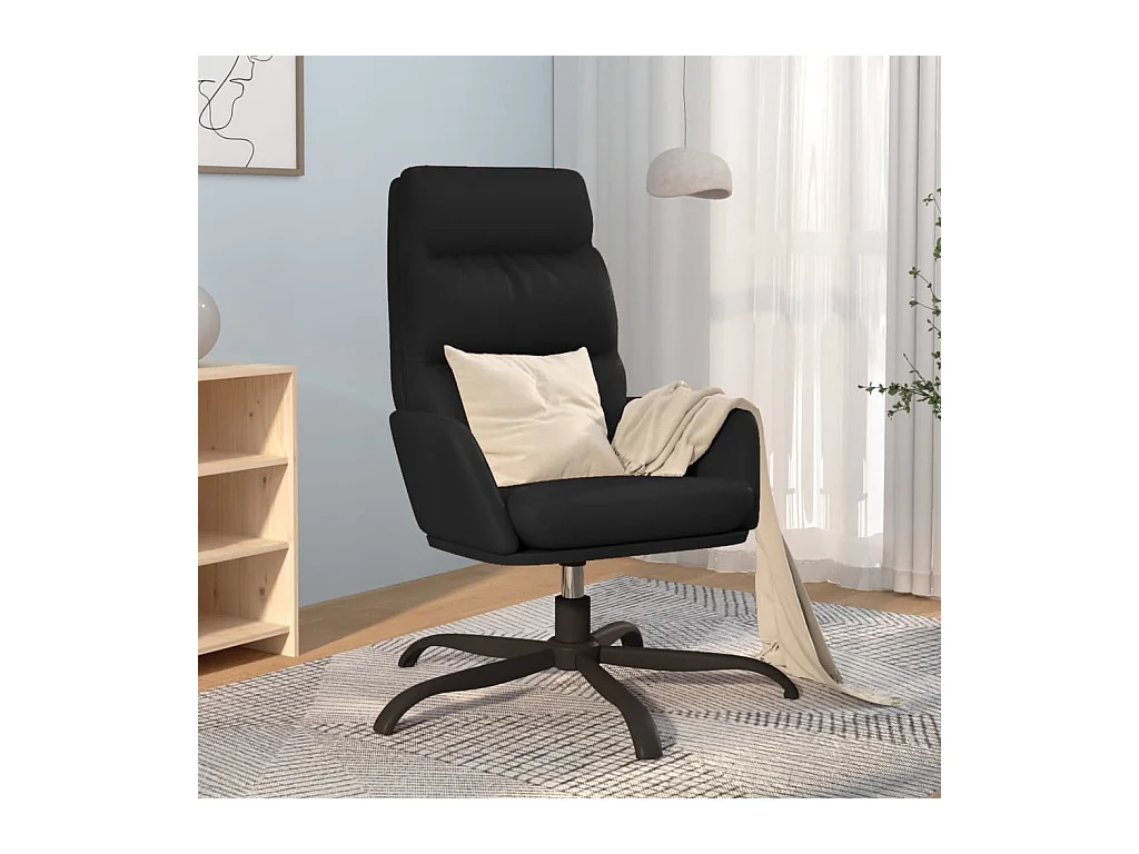 Sillón de relax | Silla de relax de cuero sintético negro SHL9245