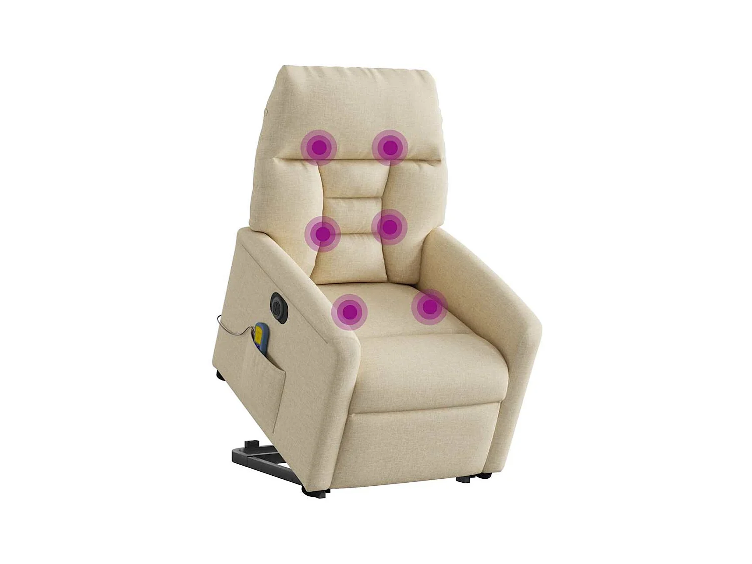 Poltrona elétrica elevatória massagens tecido creme SHL284244