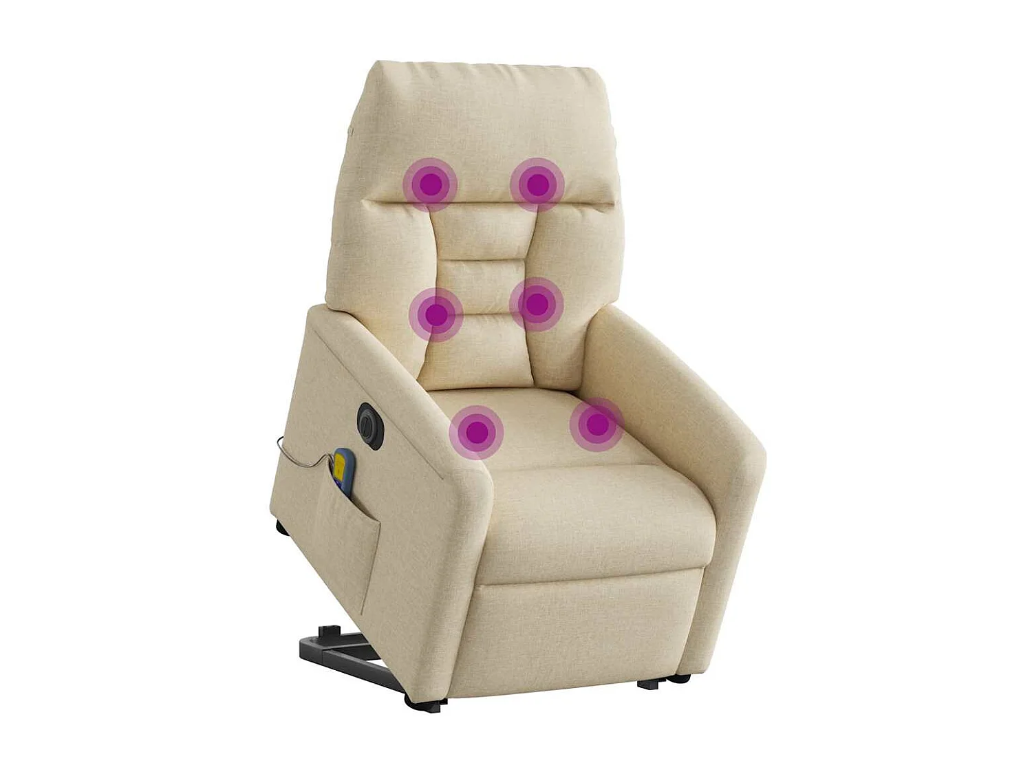 Fauteuil inclinable électrique-Chaise de relax-Fauteuil de Massage Crème Tissu SHL1358