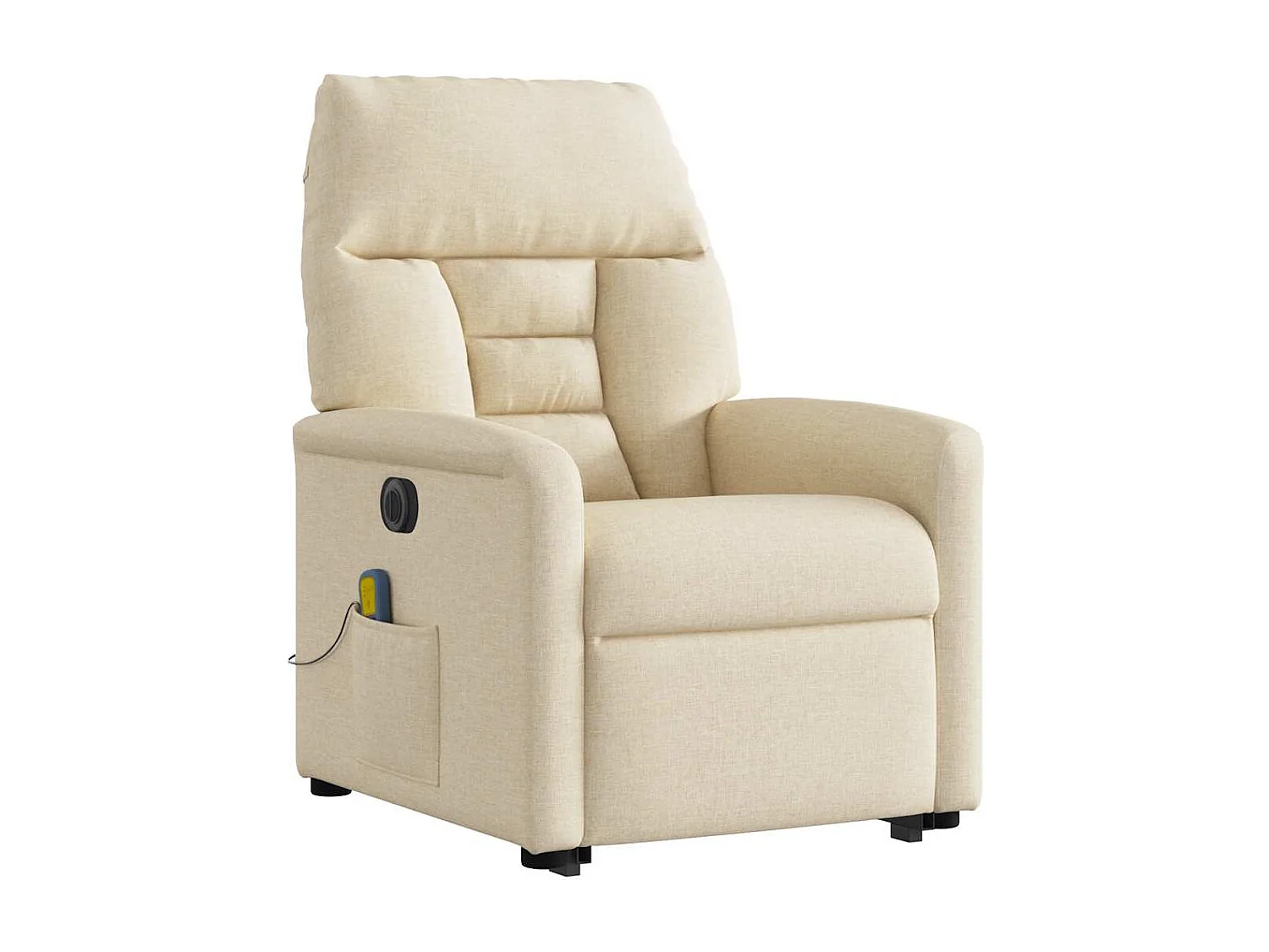 Fauteuil inclinable électrique-Chaise de relax-Fauteuil de Massage Crème Tissu SHL1358
