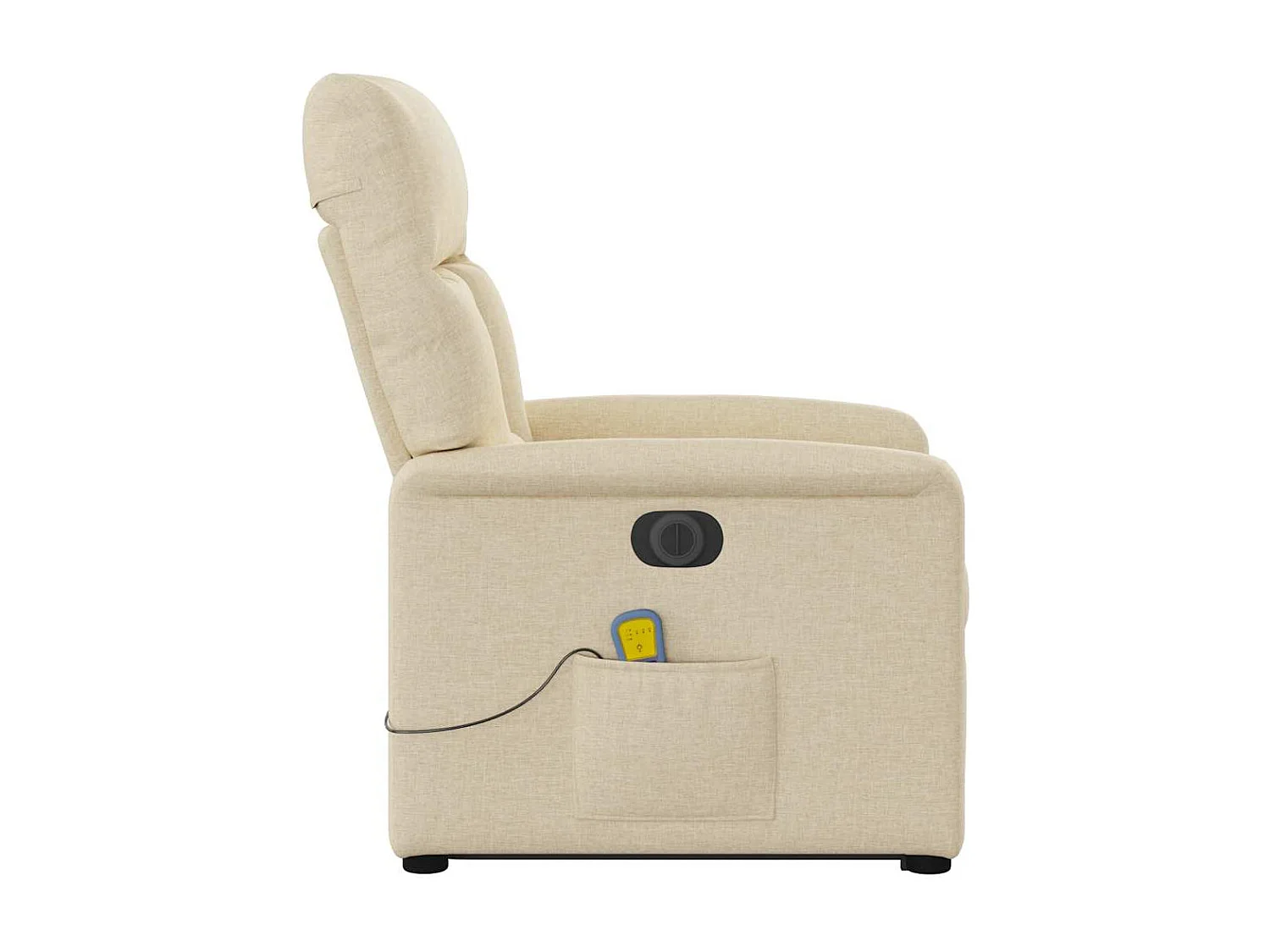 Fauteuil inclinable électrique-Chaise de relax-Fauteuil de Massage Crème Tissu SHL1358