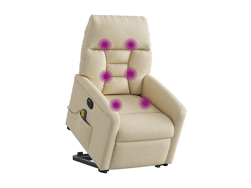 Elektrischer Massagesessel mit Aufstehhilfe Creme Stoff SHL54785