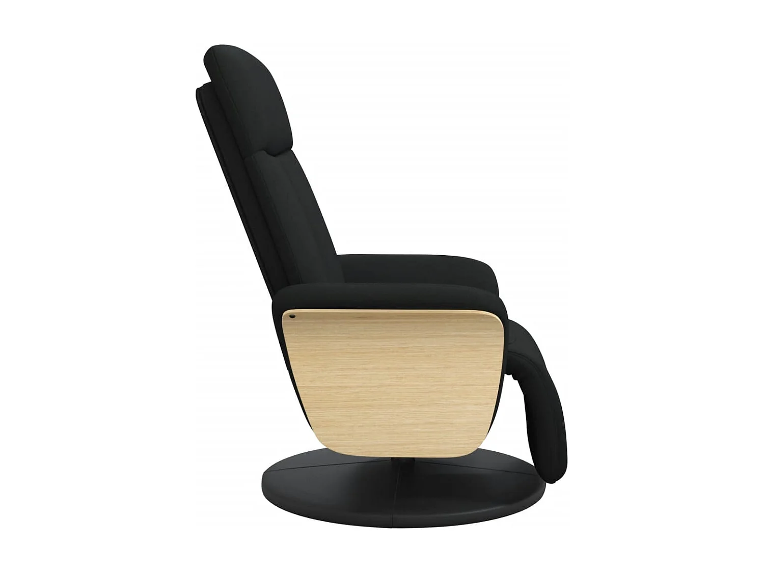 Relaxsessel | Lounge Sessel für Wohnzimmer mit Fußteil Schwarz Stoff SHL67402