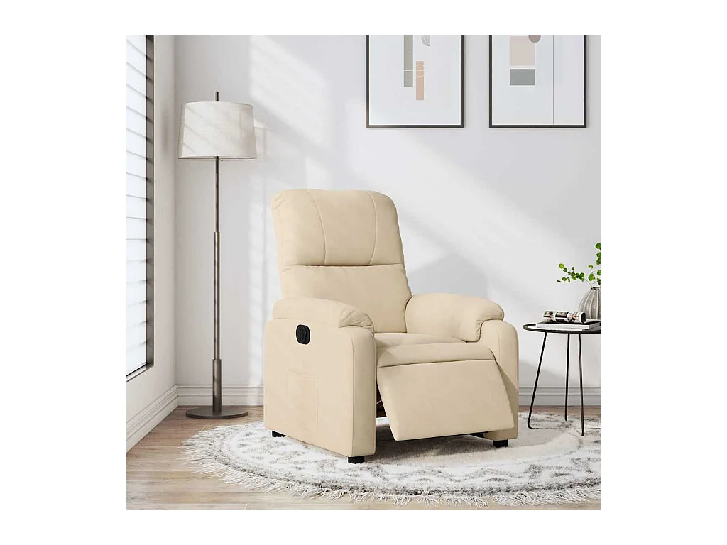 Sillón de relax | Silla | Sillón reclinable eléctrico tela de microfibra color crema SHL4930