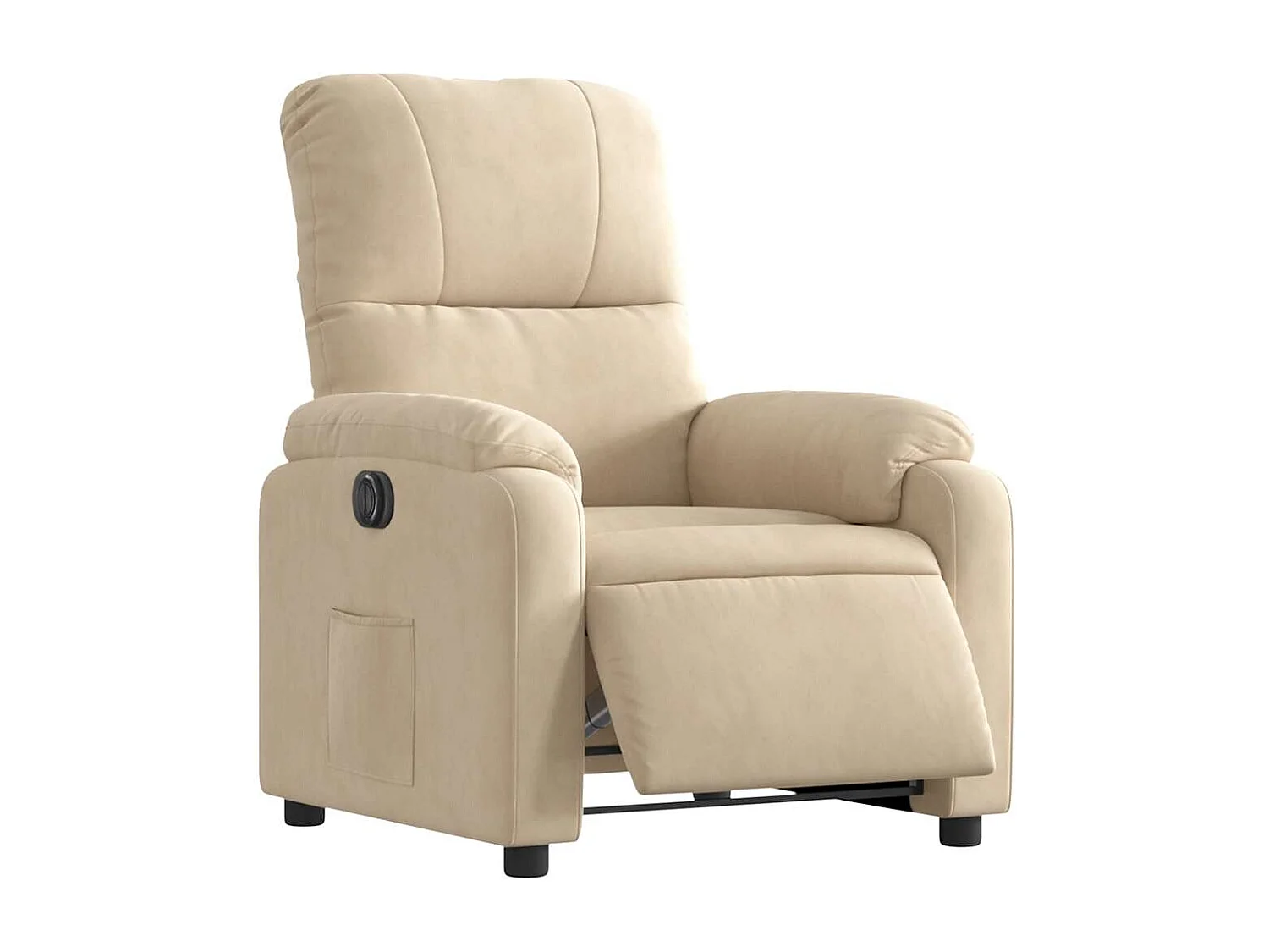 Fauteuil inclinable électrique-Chaise de relax-Fauteuil salon crème tissu microfibre SHL4694
