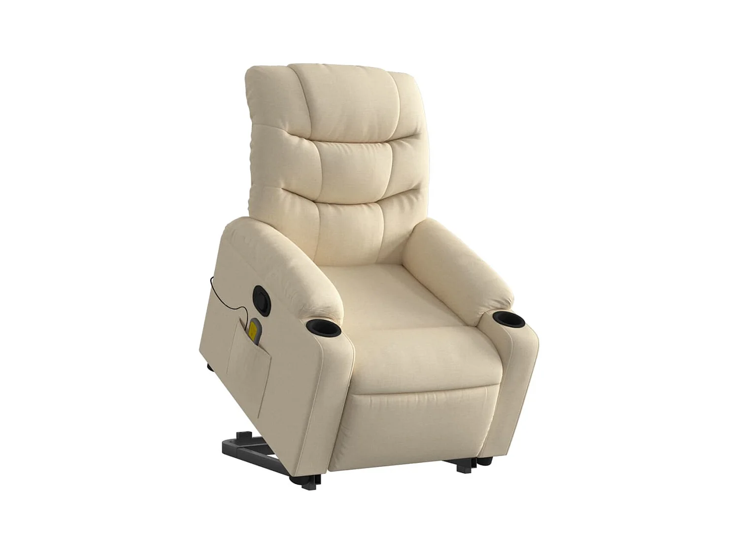 Silla de masaje reclinable de pie de tela color crema SHL7113