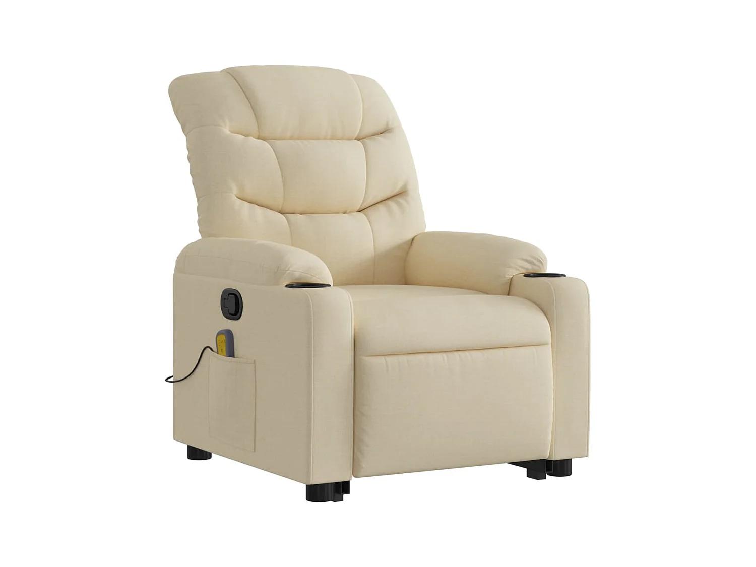 Silla de masaje reclinable de pie de tela color crema SHL7113