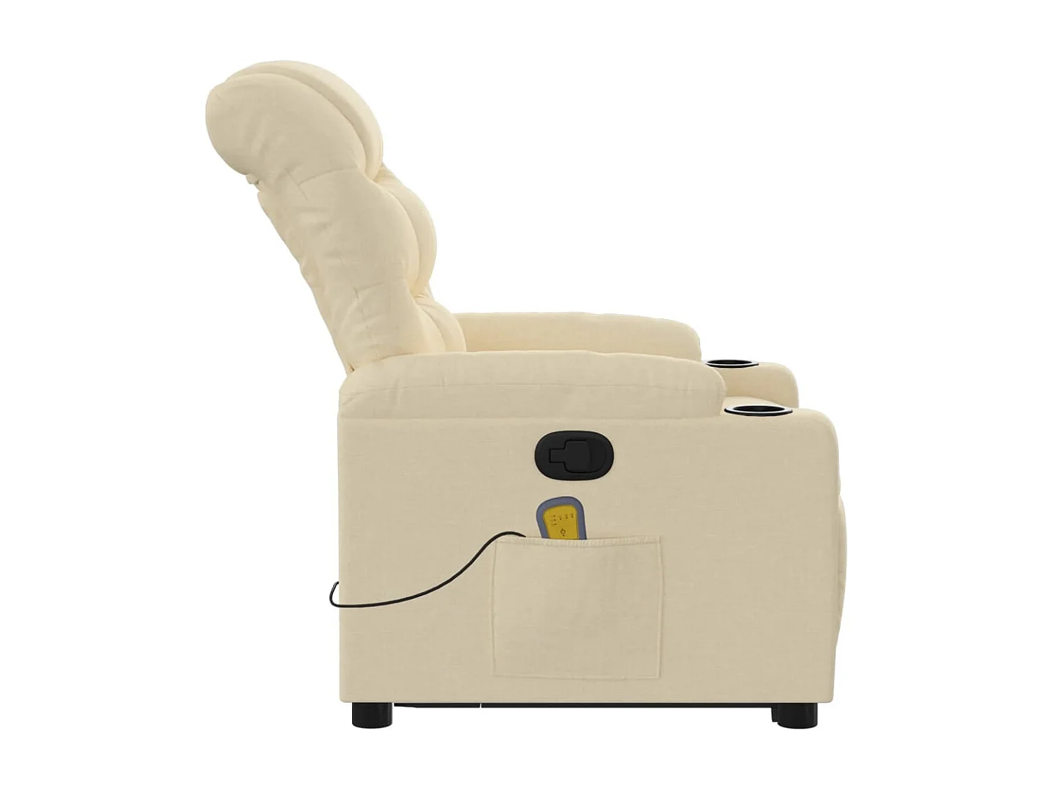Silla de masaje reclinable de pie de tela color crema SHL7113