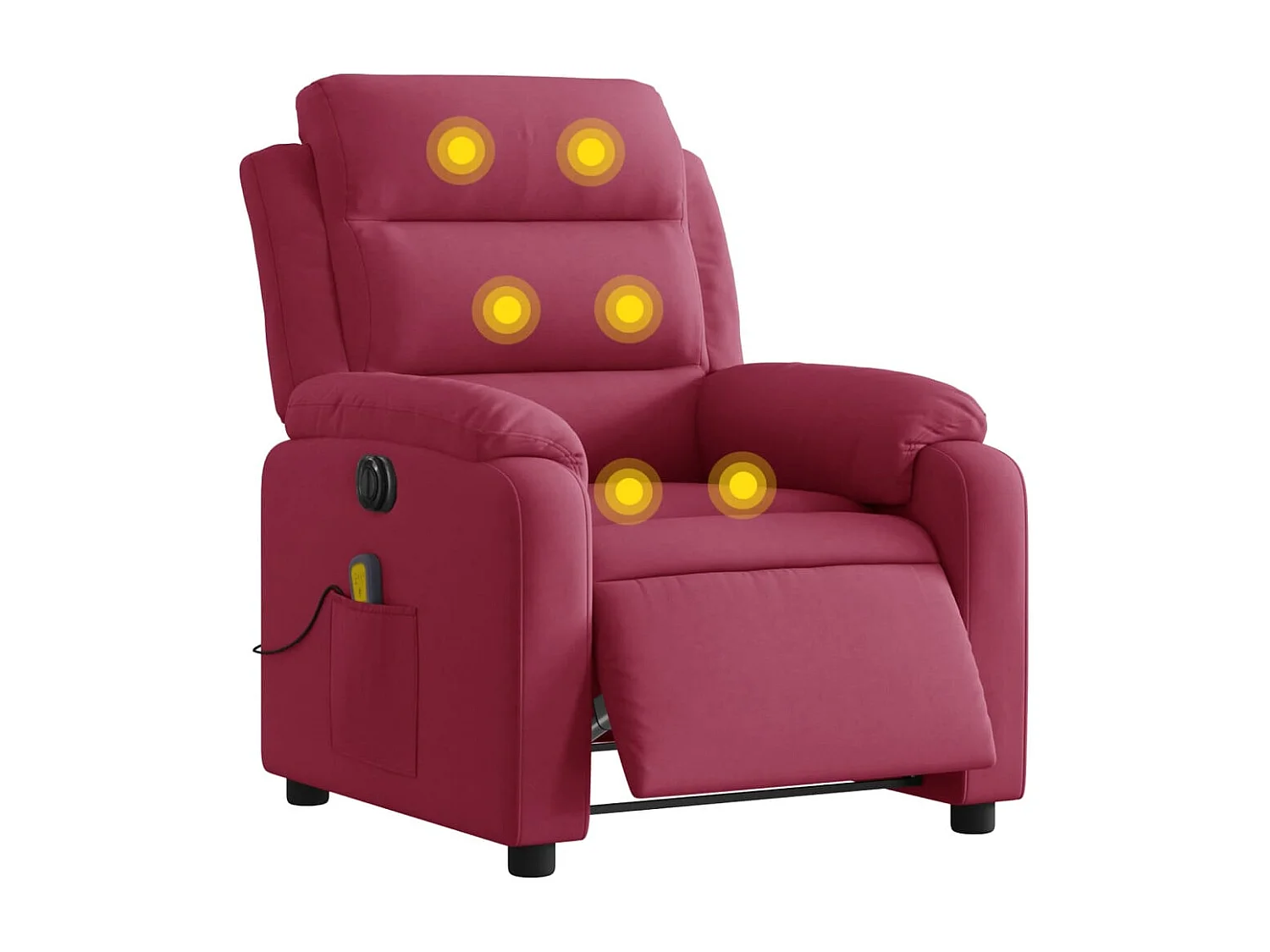 Fauteuil inclinable électrique-Chaise-Fauteuil de Massage rouge bordeaux velours SHL3427