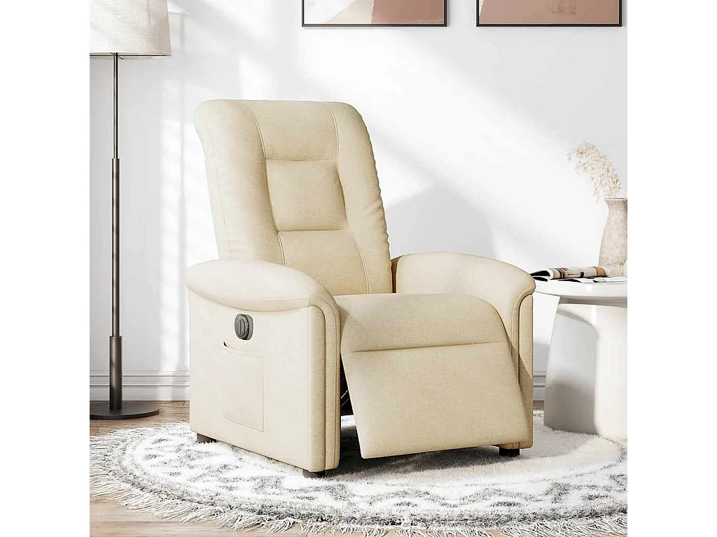 Sillón de relax | Silla | Sillón reclinable eléctrico de tela crema SHL3936