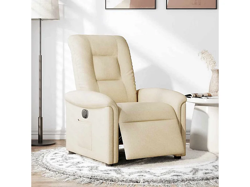 Relaxsessel Elektrisch | Lounge Sessel indoor Creme Stoff SHL10802