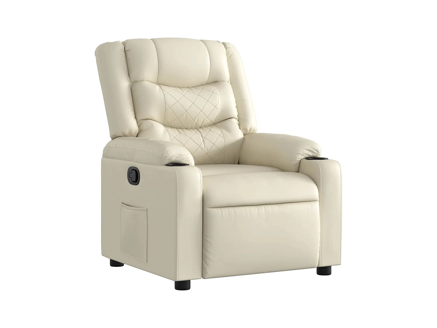 Fauteuil inclinable-Chaise-Fauteuil salon Crème Similicuir SHL3544