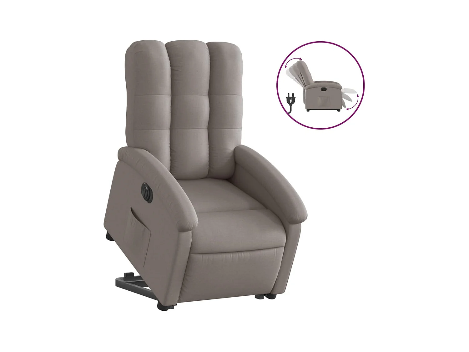 Fauteuil inclinable électrique-Chaise de relax taupe tissu SHL3949