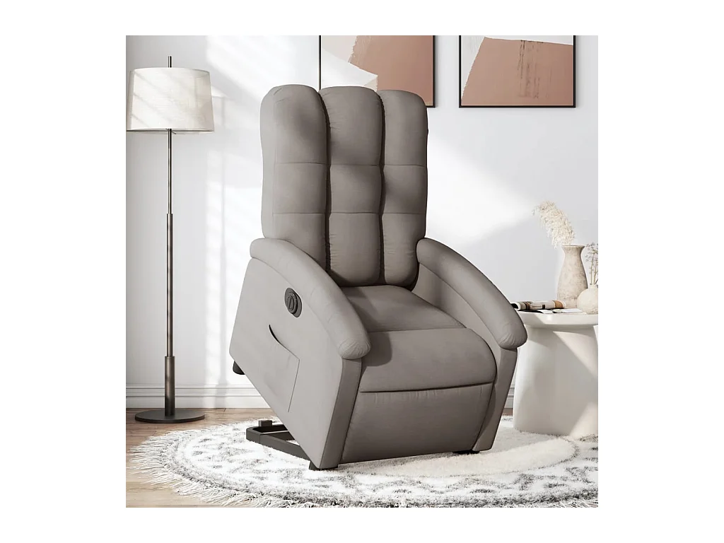Silla de relax | Sillón eléctrico reclinable elevable de tela gris taupe SHL5996