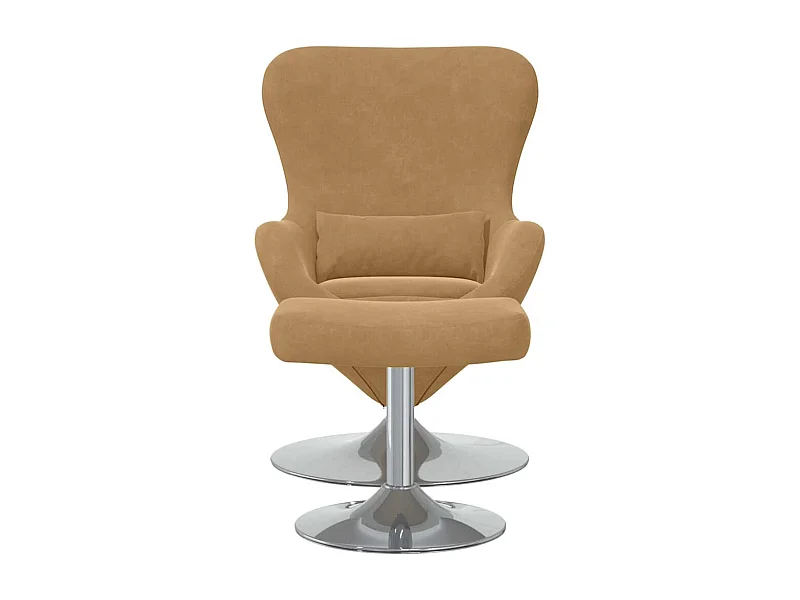 Fauteuil de Salon-Chaise-Fauteuil œuf avec repose-pieds Marron 63x73x90 cm Velours SHL3628